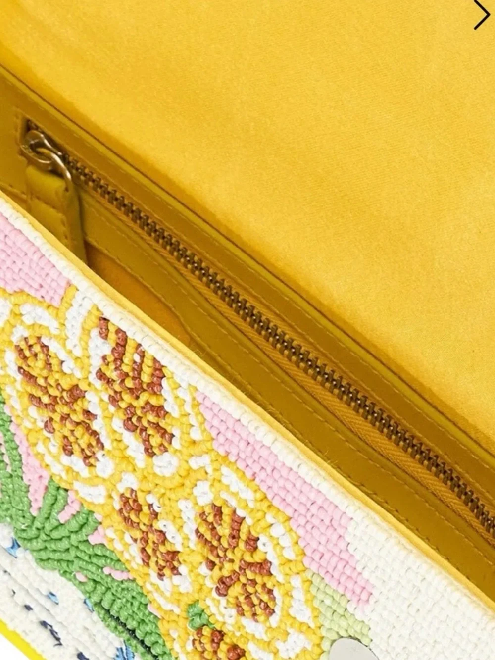 STAUD Tommy Seed Shop Beaded Bag Los Angeles CA Yellow Floral Shoulder Bag NWT - Picture 5 of 12